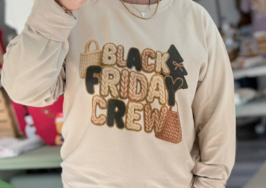 Black Friday Crew Faux Yarn