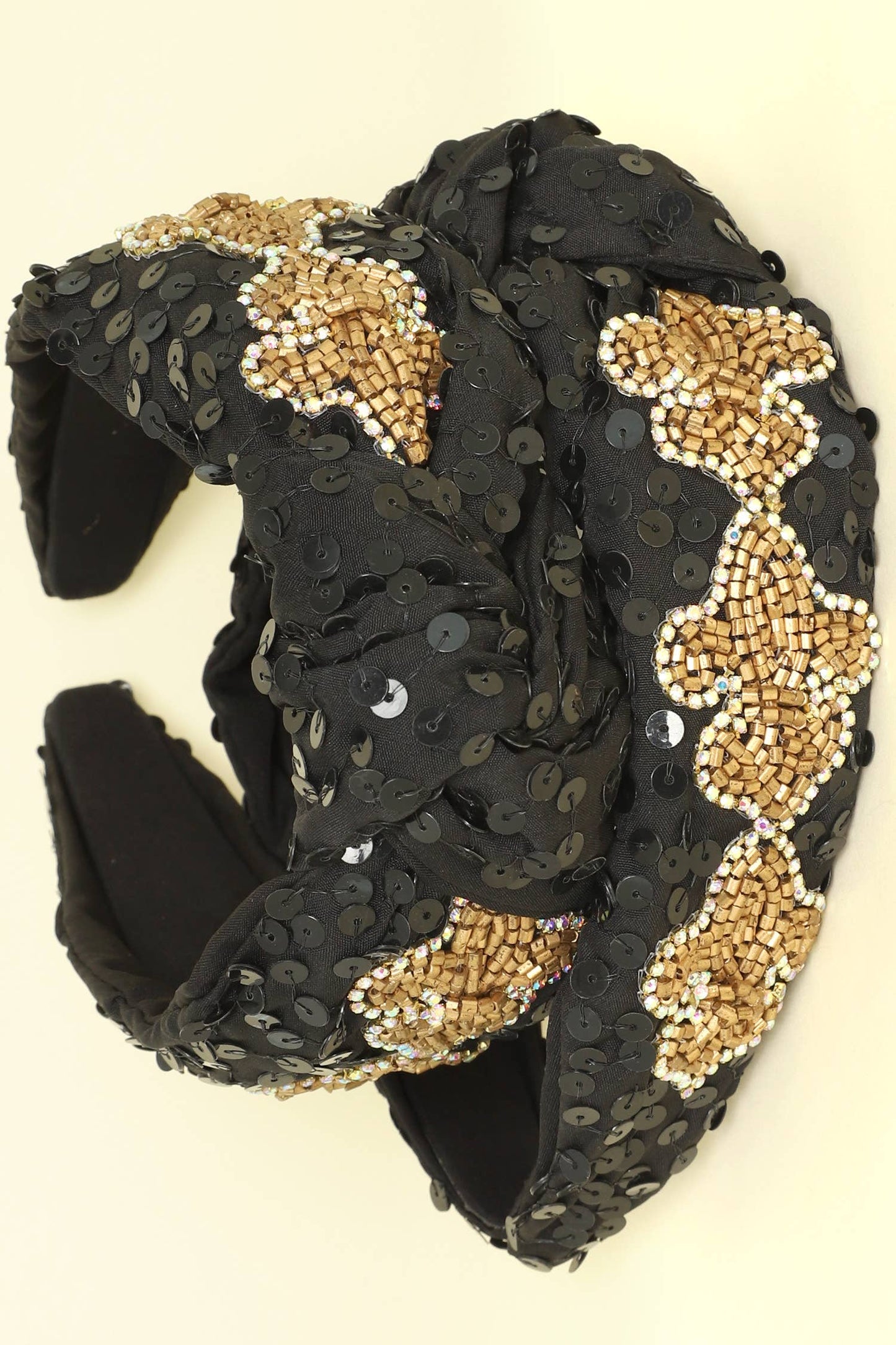 Mardi Gras Fleur Del Lis Top Knot Headband