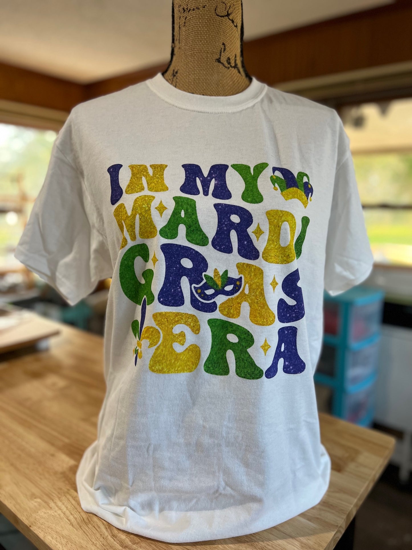 In my Mardi Gras Era T-shirt