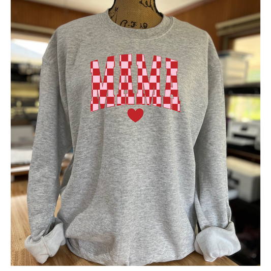 MAMA Checkered Heart Sweatshirt