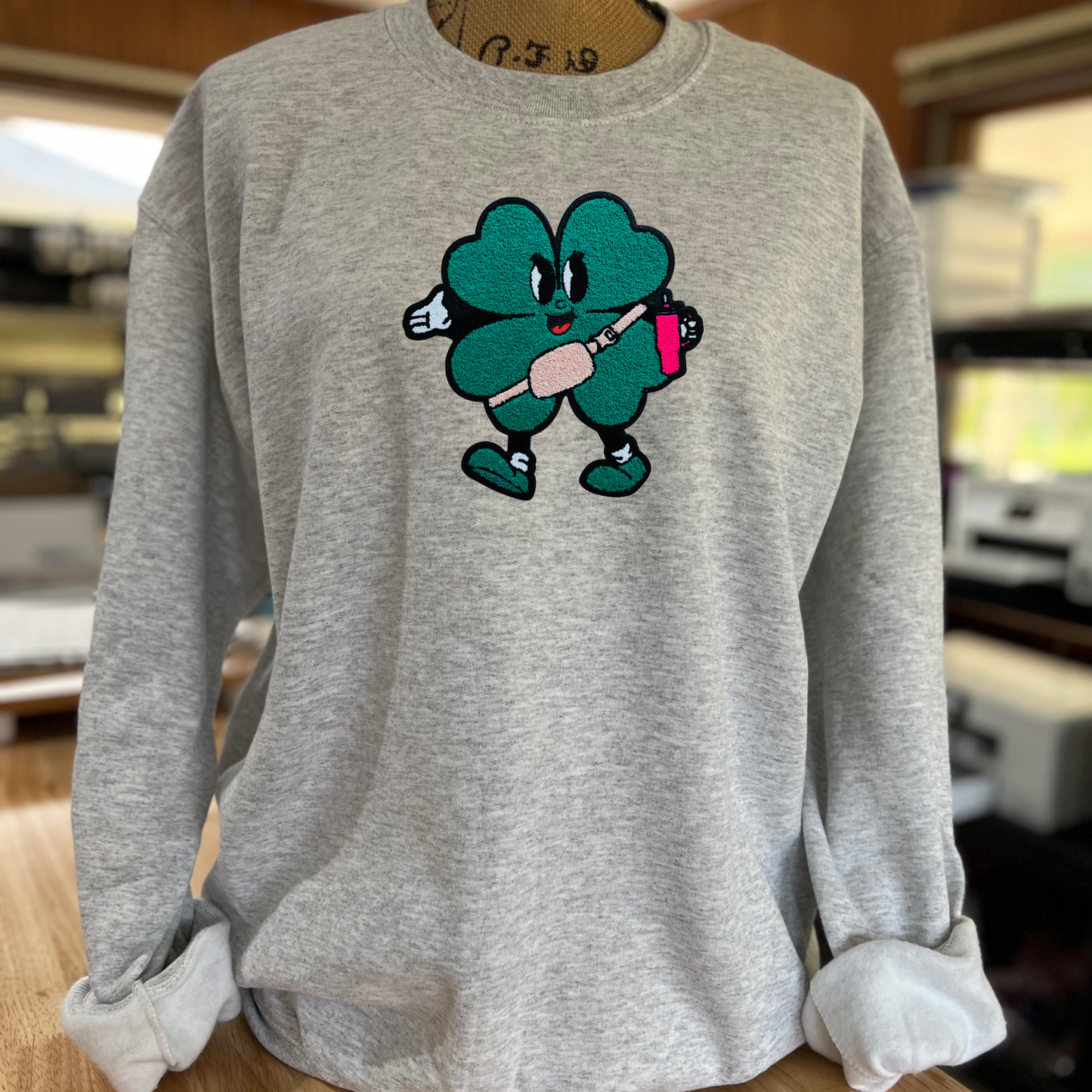 St Patrick's Day Chenille Patch Sweatshirt