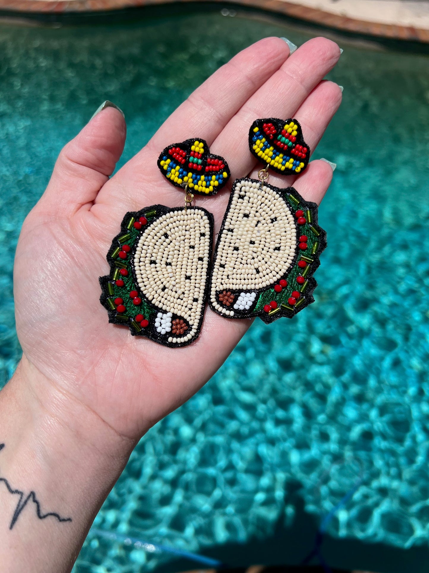 Taco Seed Bead earrings