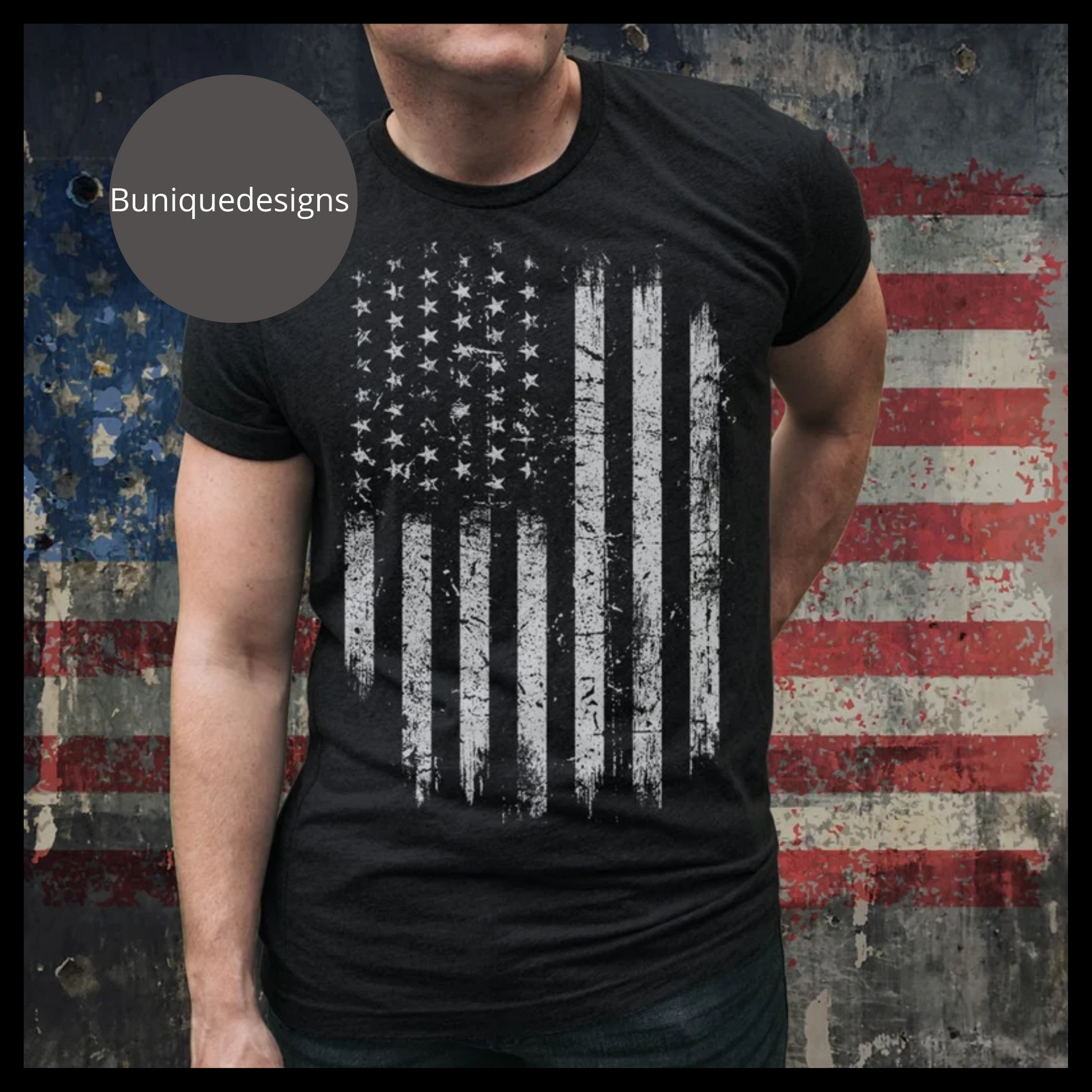 men's American flag patriotic t-shirt