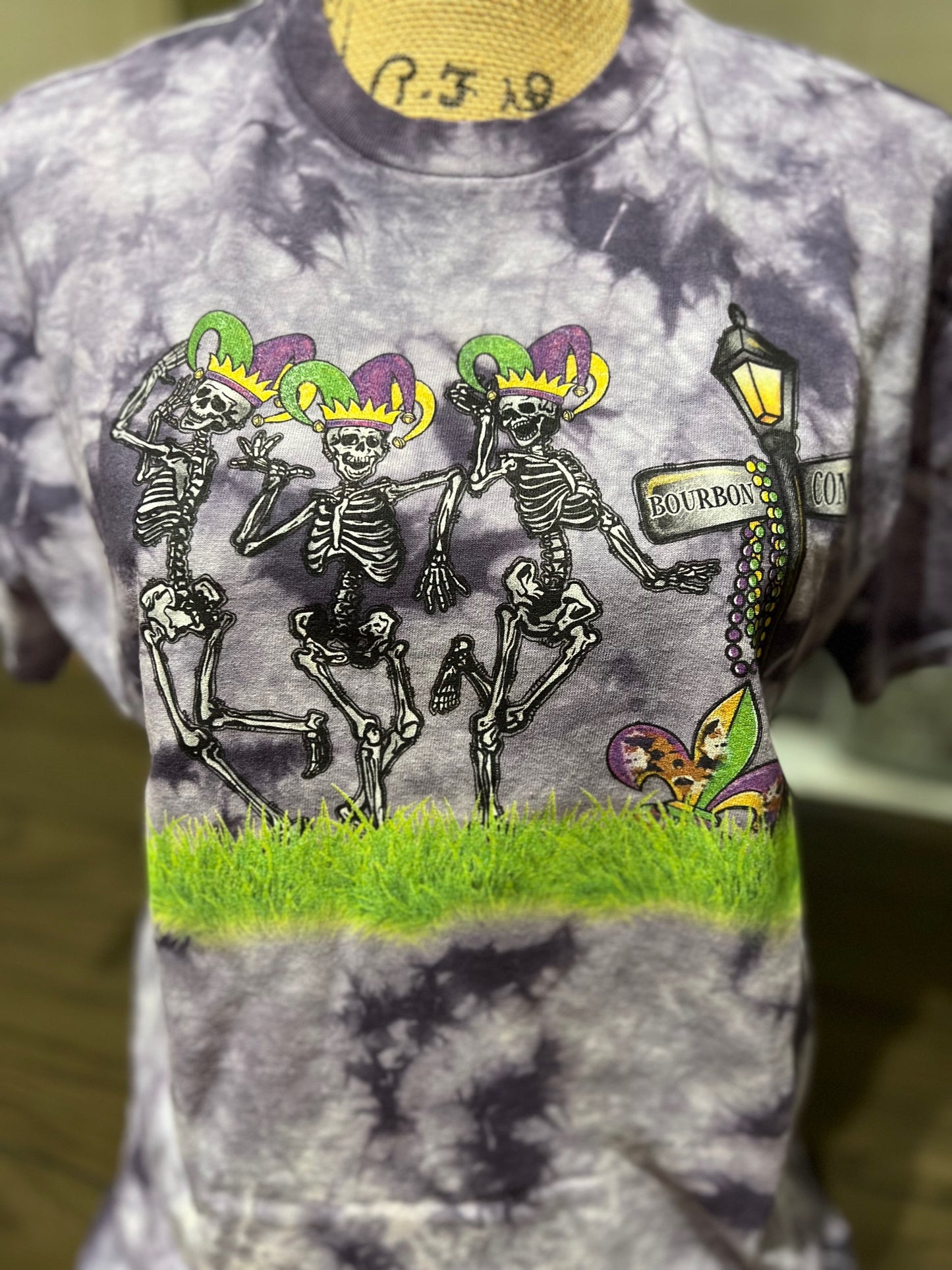 Mardi Gras Skeletons T-shirt/ Tie-Dye