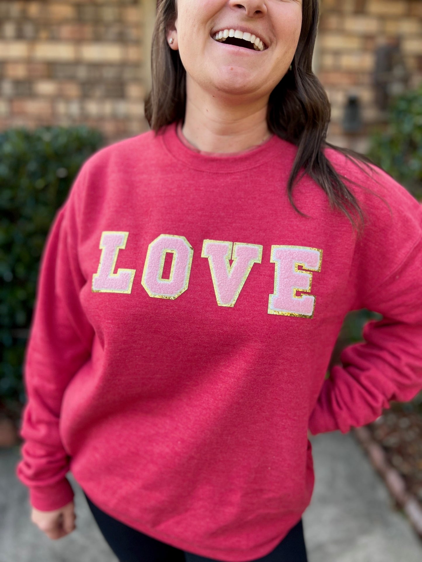 Love Chenille Patch Sweatshirt