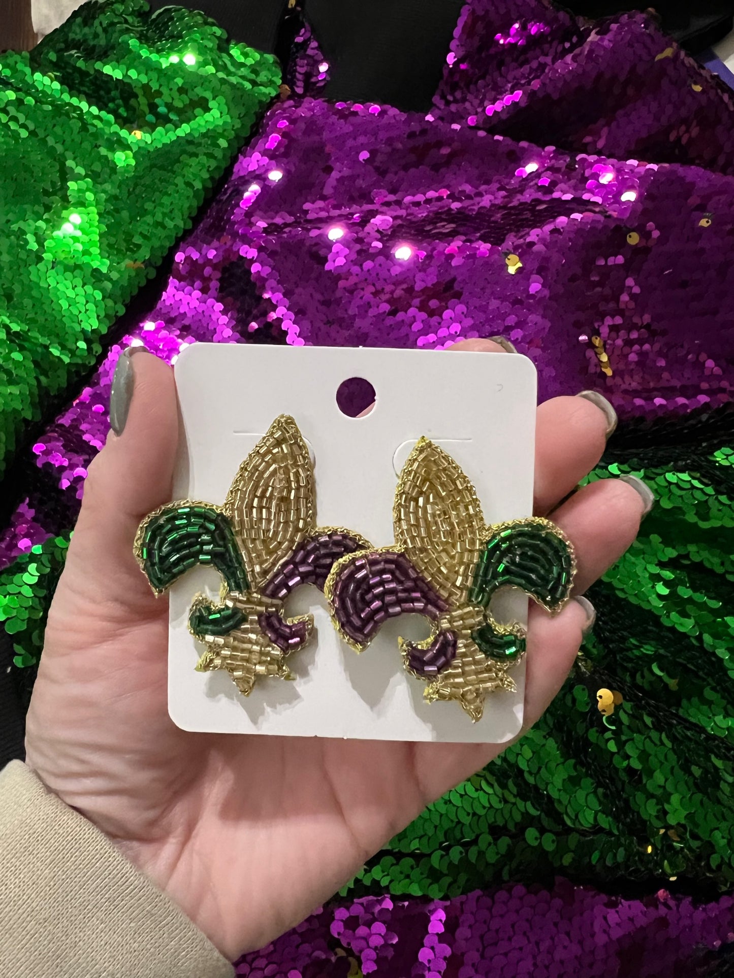 Mardi Gras studish earrings